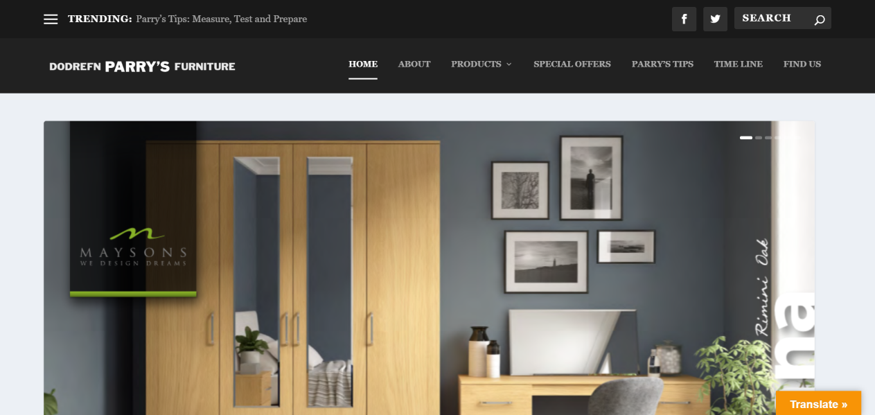 parrys furniture website